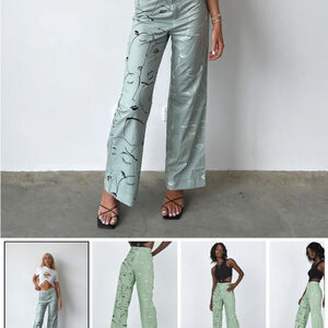Princess Polly “Face It” Pants Green Women's Pants Art to Wear Street